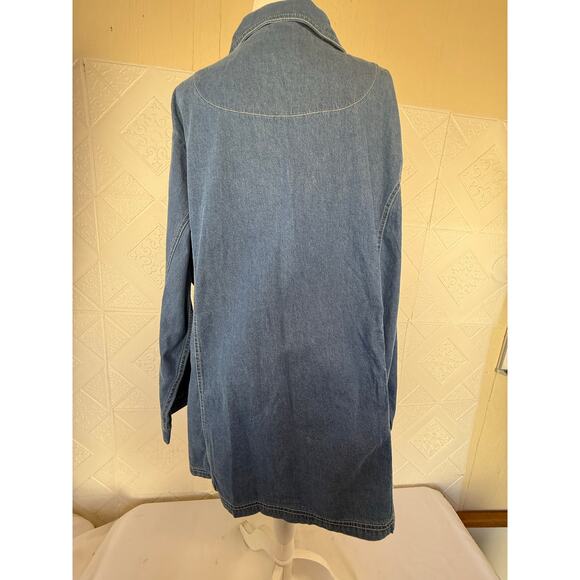 Jacket Tudor court size 4x women's blue denim 2 big pockets with buttons - Picture 11 of 16
